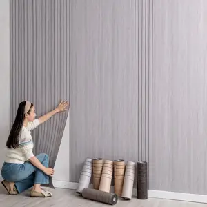 Self-Adhesive Vintage Wooden Grid Sticker, Easy Peel & Stick 3D Foam Board, Natural Texture Durable Thick Material, Wall Panels Roll