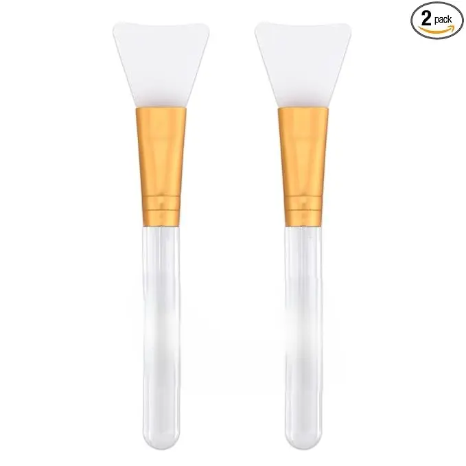 Jelly Brush | 2 Pcs Silicone Face Mask Brushes | Mask Application Tool for Even Coverage | Skincare Enhancer | Durable Silicone | Easy to Clean | All Skin Types (Tapered brush head)