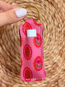 Floral Portrait Lip Balm Keychain