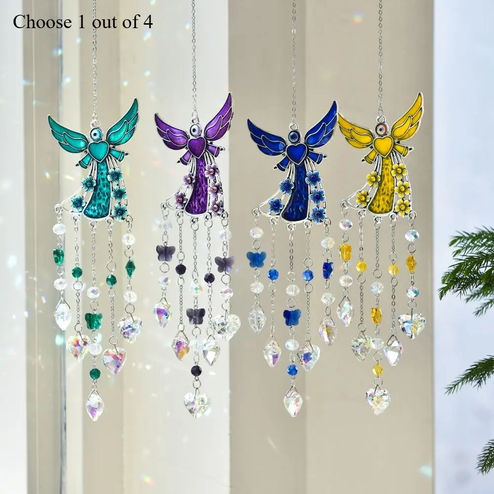 New Multi-Color Angel Heart Pendant, Outdoor Garden Light Catcher, Balcony Window Hanging Decor, Courtyard Decoration, Doorway Ornament, Boho Decor