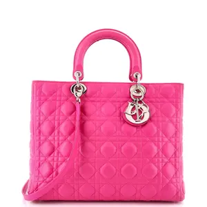 Pre-owned Dior Leather Tote Bags REBAG Christian Lady Bag Cannage Quilt Lambskin Large by Rebag