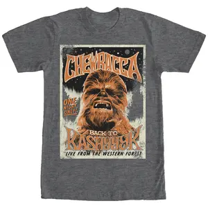 Men's Star Wars Chewbacca Vintage Concert Poster T-Shirt