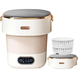 Portable Washing Machine,Mini Washer -20L Upgraded With Spin Basket,Small Clothes Folding Washing Machine Of Underwear,  And Small Clothes,Suitable For  Apartments Dormitories, Hotels Beige