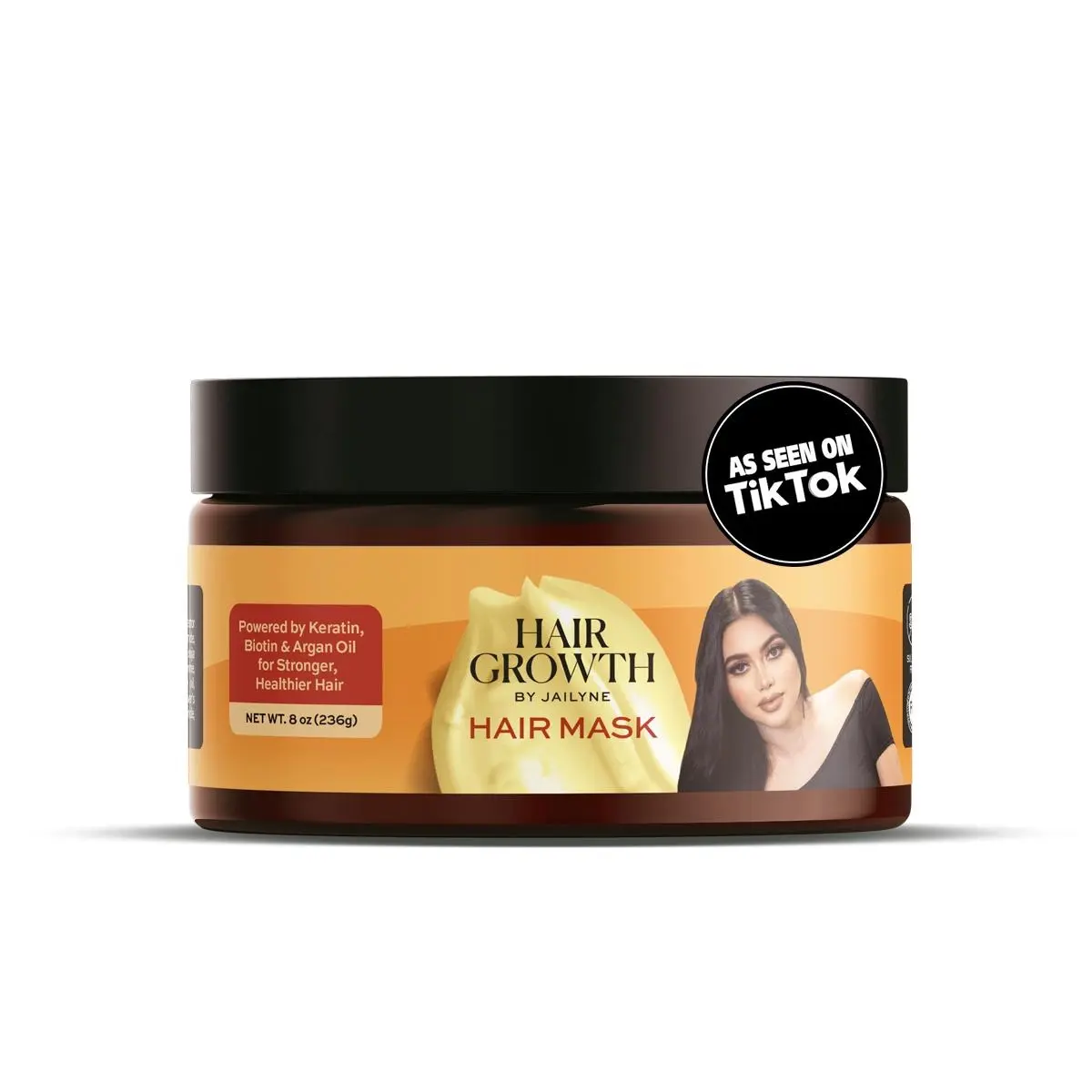 Hair Growth by Jailyne Mask - Beer & Vegan Keratin Revitalizing Hair Mask with Natural Ingredients for Growth, Strength & Hydration - 16 oz (480 ml)