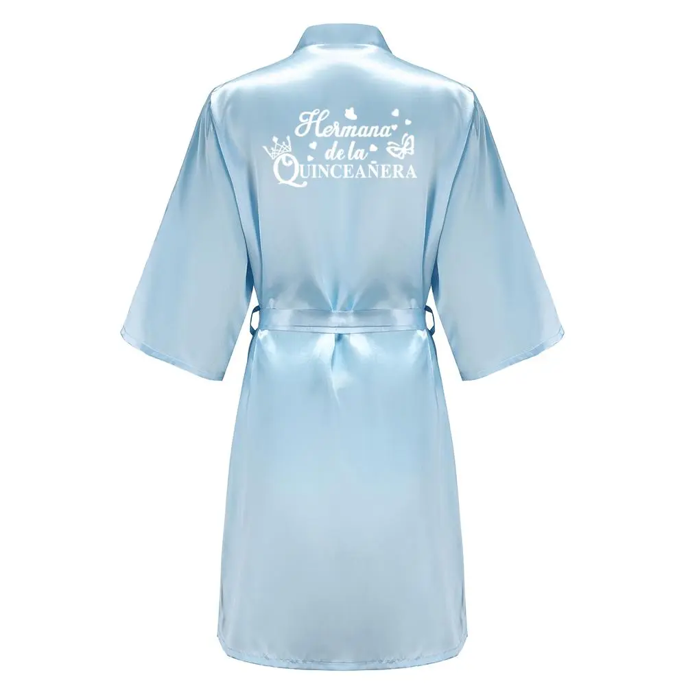 Princess Sweet 15 Years Girl Birthday Party Robes Quinceanera Robe Mis XV Bathrobe Silkly Nightgown
