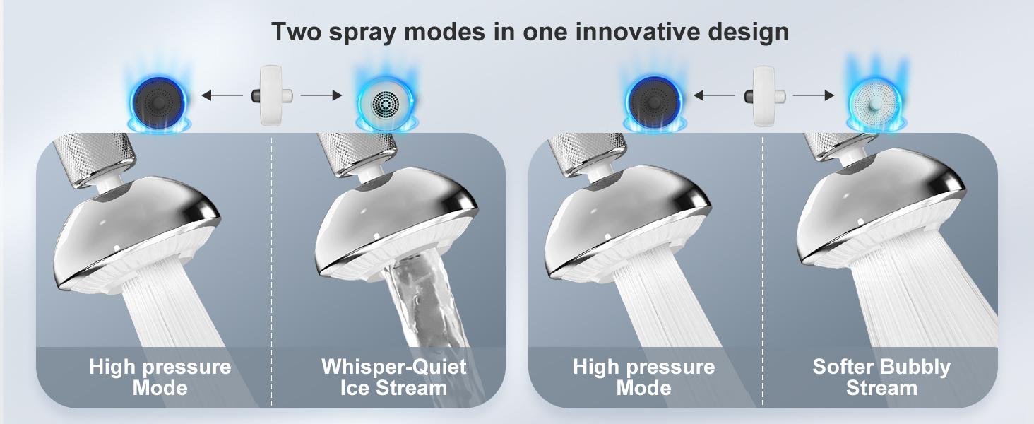 Swivel Faucet Aerator,3-function Faucet Nozzle,360° Big Angle Rotate Kitchen Sink Faucet Attachment,Faucet Extender for Kitchen 55/64 inch Female Thread,Kitchen Sink Aerator