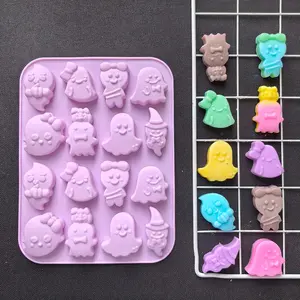 16-cavity Ghost Shaped Silicone Mold, 1 Count DIY Soft Candy Chocolate Mold, Baking Mold for Home Kitchen Party