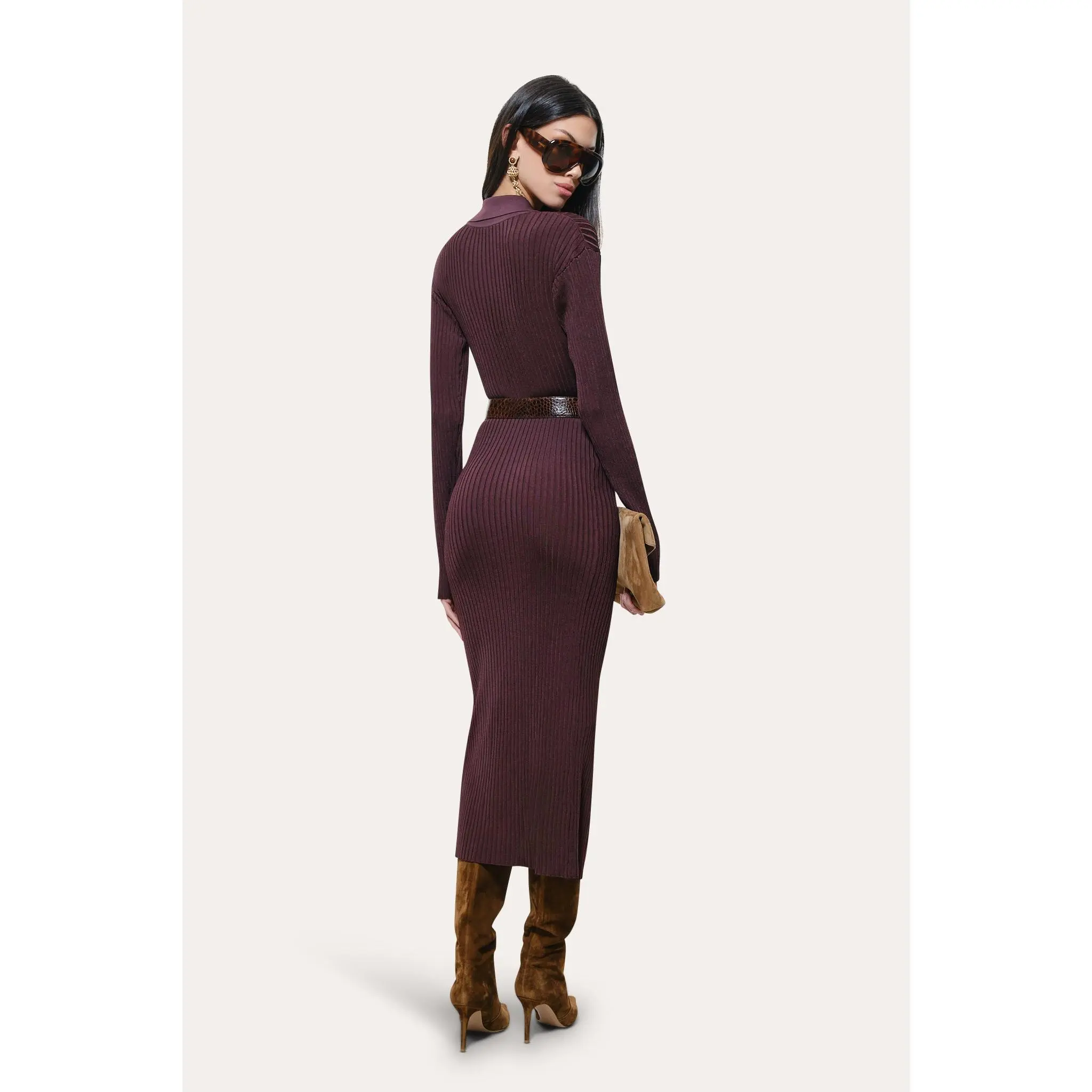 long sleeve red cotton dress Puremeso Everyday Dress in Terracotta XL