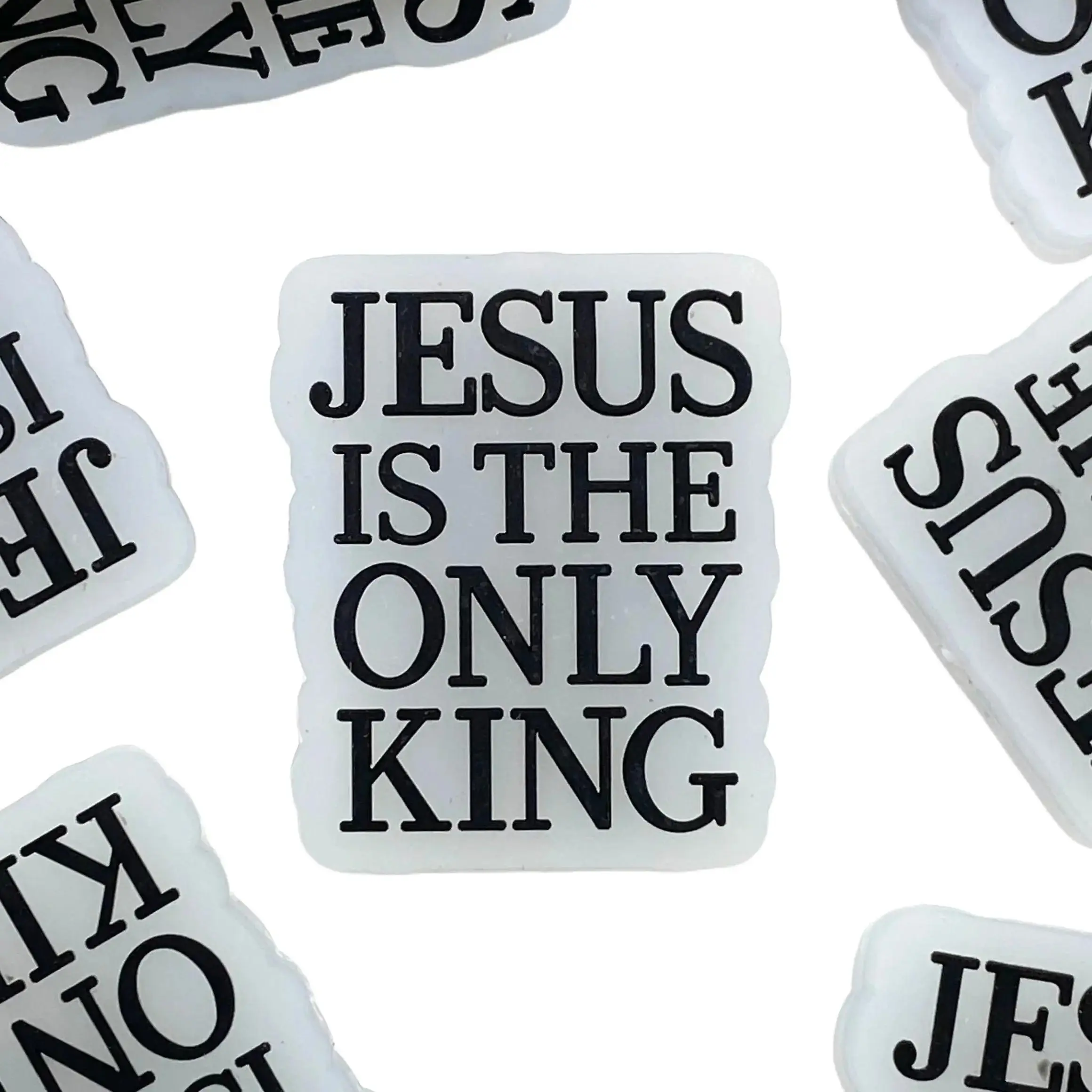 1pc Jesus is the Only King Silicone Focal Beads - Faith Based Craft Supplies for DIY Beaded Pens Keychains