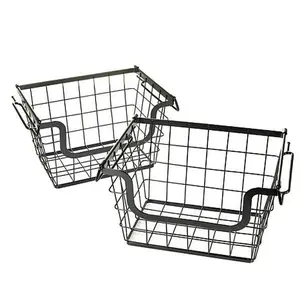 Origami 2-pack Metal Stacking Baskets