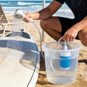 USB Rechargeable Portable Shower, 4000mAh High-Capacity Battery, Waterproof Electric Pump for Camping, Hiking, RV, and Pet Cleaning – Compact Outdoor Essential for On-the-Go Showers