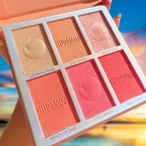 1 Pc Six Color Powder Blusher Highlight Eye Shadow Plate Face Contour Brightening And Modifying Palette For Cos Dance Performance