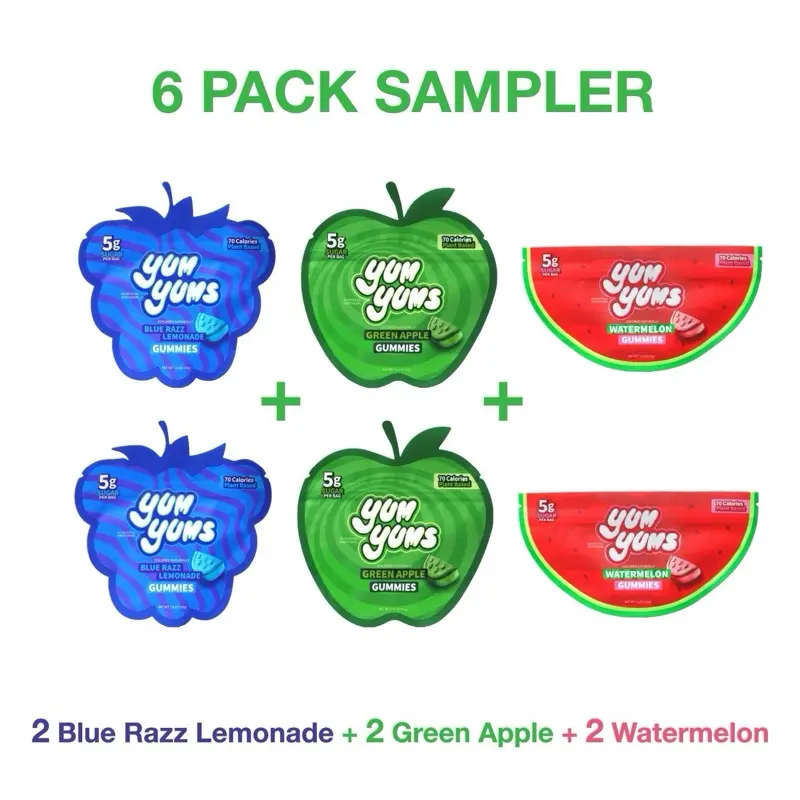 Yum Yums Variety 6 Pack - 5g Sugar per Bag, 70 Calories, Natural Flavor, 1.8 oz Snack