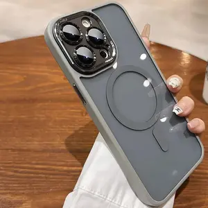 Frosted Matte Metal Camera Lens Protection Magnetic Case for iPhone