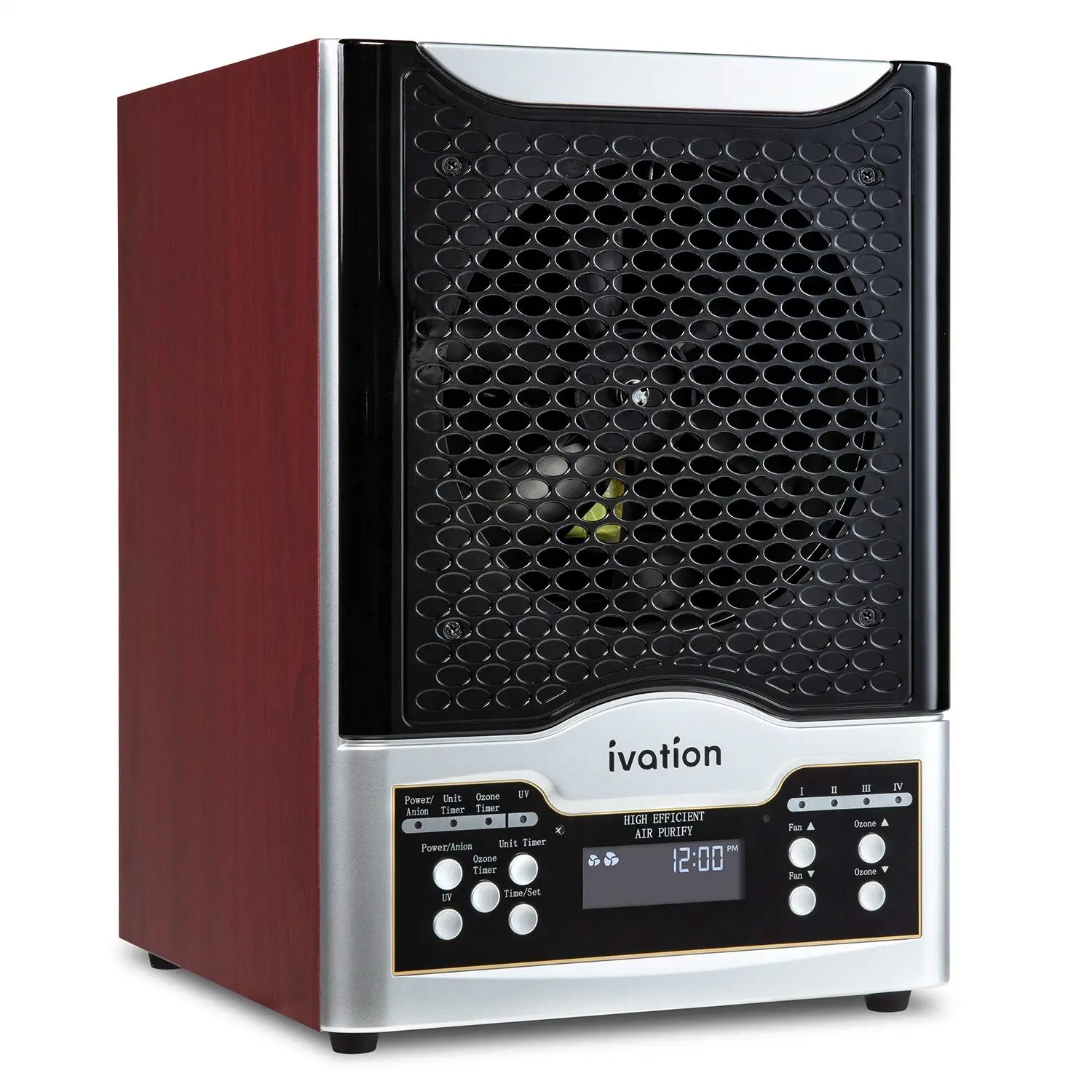 Ivation 5-in-1 HEPA Air Purifier & Ozone Generator, Ionizer, UV, Timer, Remote, 3,700 Sq Ft, Black