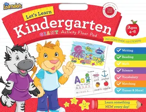 Let's Learn Kindergarten GIANT Activity Floor Pad-Learn Something New Every Day-Includes over 100 Stickers