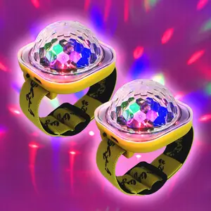 2X Bracelet Led Disco Lights 5 Modes Strobe Atmosphere Lights for Room Decor Car Birthday Dance Wedding Club Xmas Party Galaxy Lights Kids Valentines Day with Wristbands & Suction