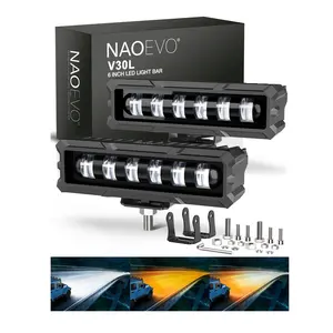 NAOEVO 6inch LED Light Bar 3 Modes, 50W 2300LM Spot Lights, 2 Pcs（The light only — wiring harness sold separately.）