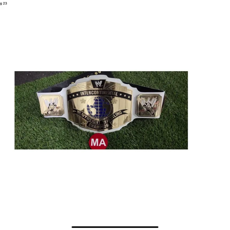 WWF White Intercontinental Heavyweight Championship replica Adult Size 4mm Belt with belt bag