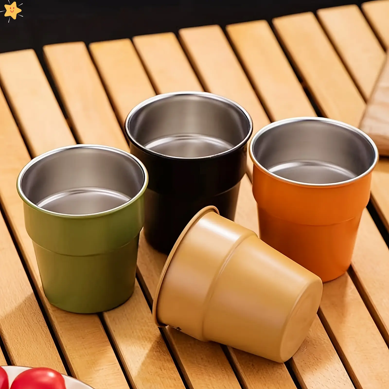 Stainless Steel Cup Set, 4-Piece Stepped 304 Travel Tumbler Mugs for Outdoor Camping, Picnics, and BBQ Parties, Campfire / Bbq Party, Travel Tumbler Cups & Mugs