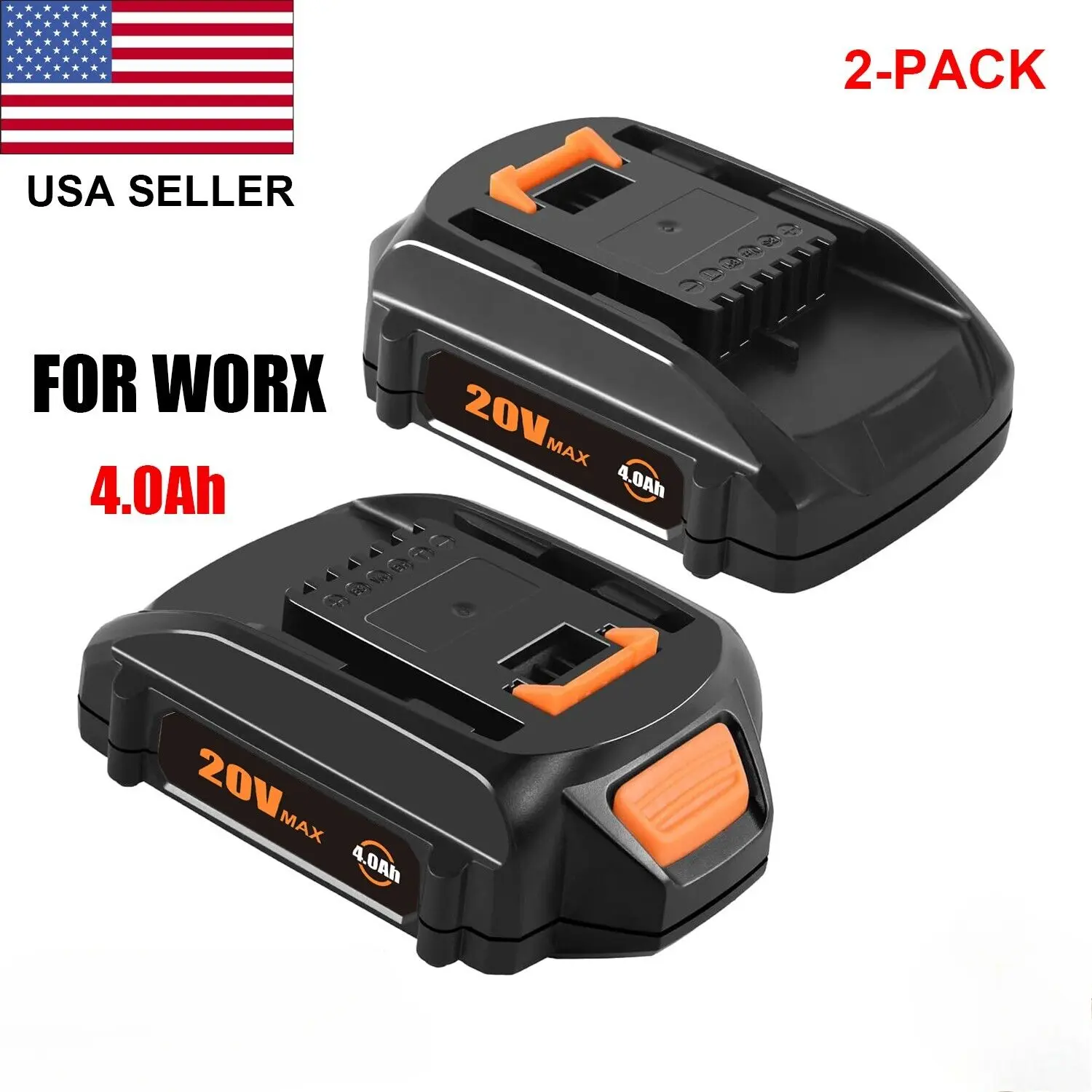 2-Pack High-Efficiency 20V MAX Extend Lithium Power Tool Batteries, Compatible with WORX 20Volt WG630, WG322, WG543, WG1