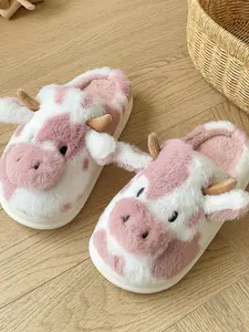 Cow Slippers, Cute House Shoes, Funny, Gifts for Her, Animal Print, Valentines, Birthday, Christmas, Home Decor, Decorations, Mothers Day, Mom, College Dorm, Kids, Furry, Soft, Fuzzy, Party, Festival, Bachelorette Favors, Heels, Sandals, Vacation