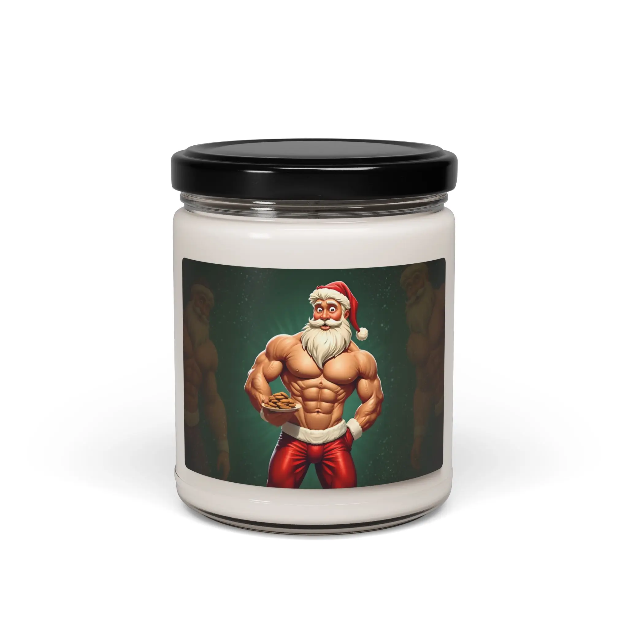Muscular Santa Claus Candle | Scented Soy Candle 9oz