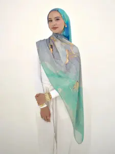 New Ramadan Hijab Leopard Print Women Bohemian Watercolor Soft Muslim Hijabs Floral Breathable Shawl Wrap Scarf Headscarf Warm