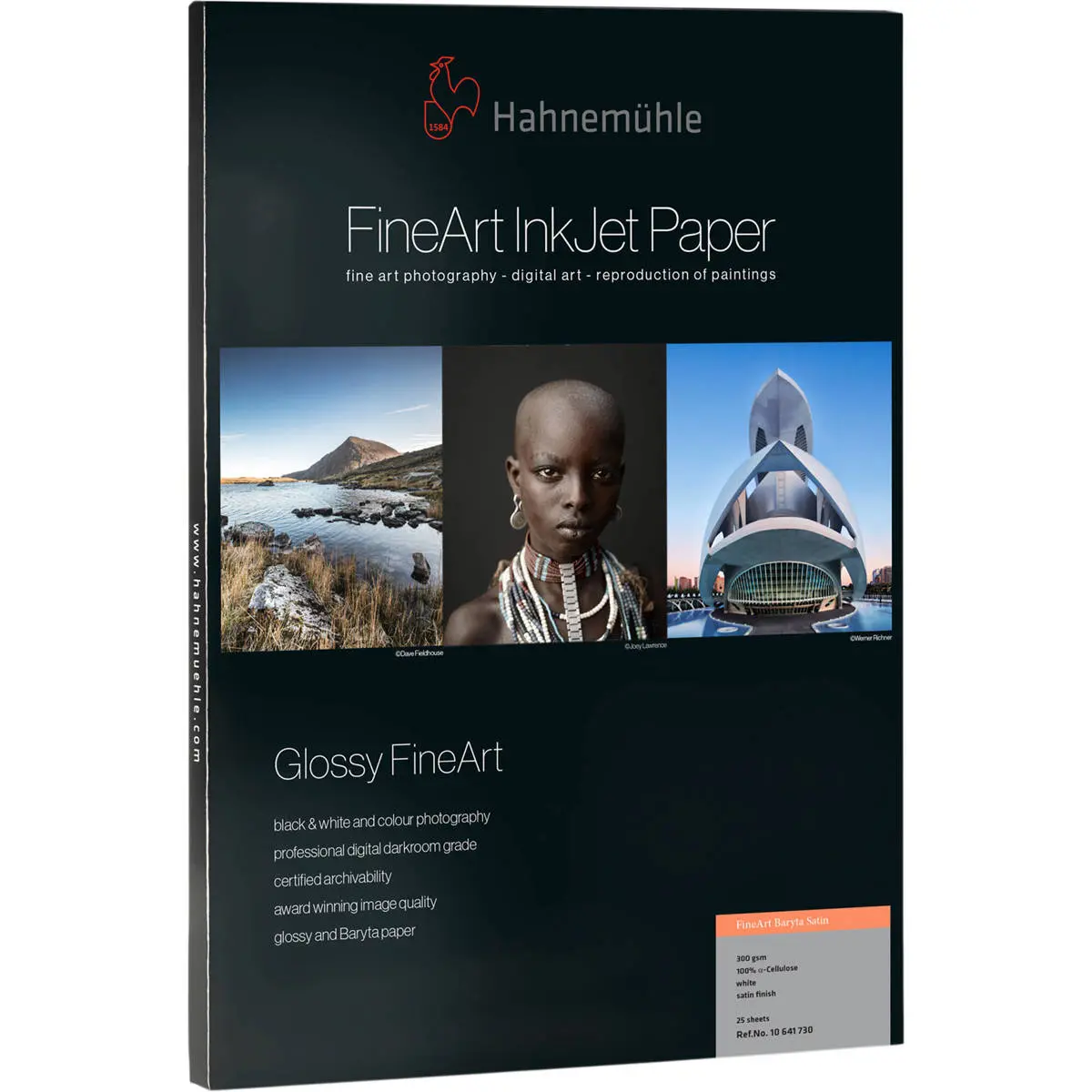 Hahnemuhle 300gsm FineArt Baryta Satin Photo Paper, 13x19", 0.37mm Thickness, 25 Sheets