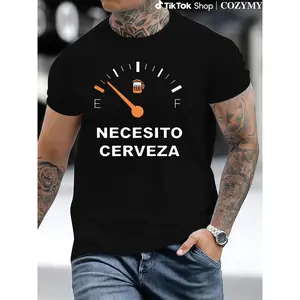 Summer Men's Regular Fit Letter Graphic Round Neck Tee, Casual Short Sleeve Crew Neck T-shirt for Summer, Fashion Men's Top for Daily Wear, Crewneck Graphic Tees, Men's T Shirts