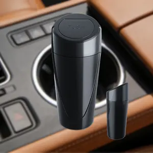 Car Mini Trash Can with Lid, Multifunctional Car Home Storage Box, Waterproof Design Cup Holder, Round Slot Suitable for Car Doors