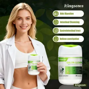 Kingscom Advanced Colon Cleanse - Gut Health & Detox Support |Gut and Colon | with Okra Fiber Formula & 60 Billion Probiotic- Support Bloating, Digestion & Immune Support for Men & Women 30 capsules Healthcare Optimum Fitness