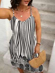 Plus Size Bodycon Dress, Womenswear All-Over Printed Digital Print Sleeveless Party Wear, Heart Pattern Fashion Casual Summer