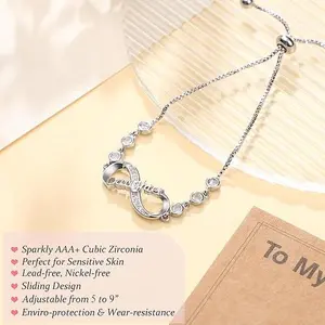 My Infinity Heart Bracelet, Granddaughter Bracelet, Jewelry with Message Card, Graduation Gift, Christmas Birthday Gifts, Bracelets For Her from Grandma Grandpa