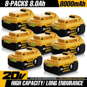 Replacement for Dewalt 20V Max Battery: 8.0Ah Lithium Batteries Compatible with Dewalt Battery DCB208 DCB200 DCB206 DCB205 DCB204 Cordless Power Tools fathersdaygift