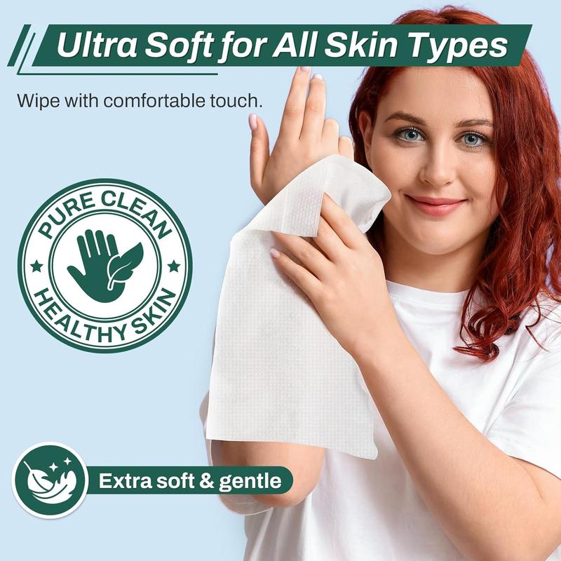 720 Count (12 Packs of 60) Wipes for Adults, 8" X 12" Extra Large Wipes for Incontinence & Cleansing, Body Wipes Bath Wipes - Disposable Shower Wipes for Elderly Bathing No-Rinse - Vitamin E & Aloe AOZITA