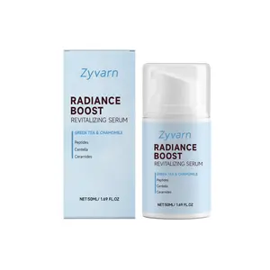 Zyvarn Radiance Boost Revitalizing Serum | Centella Asiatica Niacinamide Hyaluronic Acid Ceramides Copper Tripeptide-1, Gentle for Sensitive Skin, Soothing Brightening Hydrating Barrier Repair Daily Face Serum