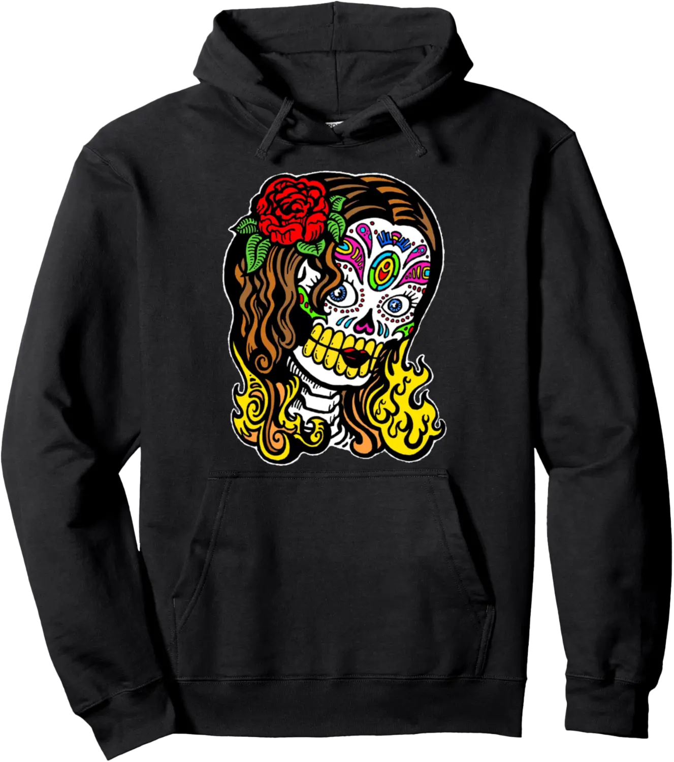 Beautiful Sugar Skull by Chach Ind. Clothing Pullover Hoodie - Emilyschwe Shop 29B0BV8ZFWDN