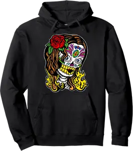 Beautiful Sugar Skull by Chach Ind. Clothing Pullover Hoodie - Emilyschwe Shop 29B0BV8ZFWDN