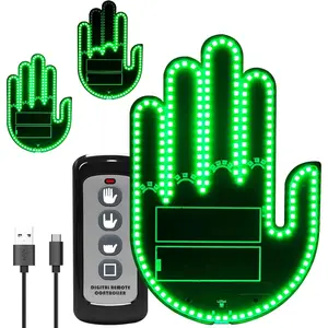 2025   Decorative Lights, Rechargeable Led Gesture Light for SUVs, ,  Finger Lights with Remote, Funny Led Window Sign Light for  Accessories (Green)