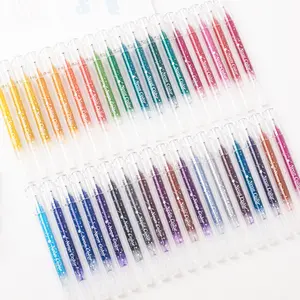 Glitter Gel Pens Large Capacity Metallic Vibrant Sparkle Colorful Fine Tip Markers for Adult Coloring Books Journaling Crafting Doodling Drawing