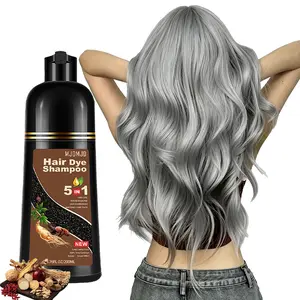 5-in-1 Dark Chocolate Hair Dye Shampoo, Herbal Hair Color for Gray Coverage, Fast Coloring Formula, Long Lasting Hair Dye for Women & Men, Root Touch Up & Daily Hair Care, 200ml