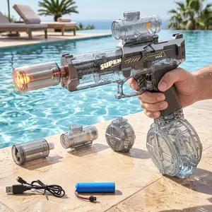 Electric Water Gun, Light Up Automatic Squirt Gun Water gun, Large Capacity, 23-33 FT Long Range, Summer Outdoor Beach Pool Party Toy Gift outdoorfun