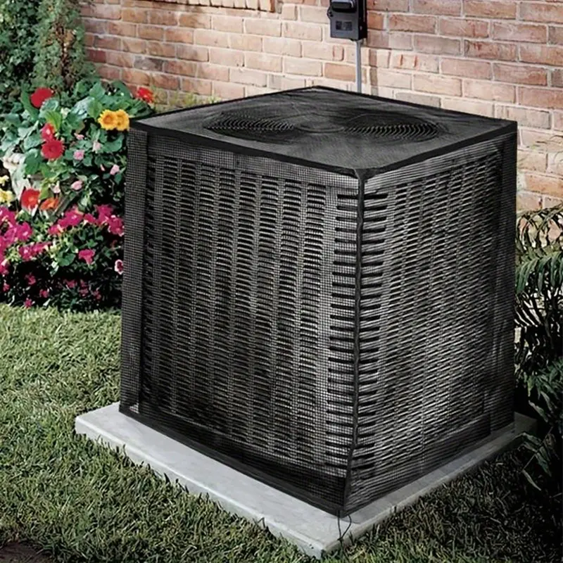 Heavy-Duty Outdoor Central Air Conditioning Cover Full Protection Against Debris, Bugs, Rain, Snow, UV Rays Reathable Mesh Design with Adjustable Buckle Straps for Residential Commercial Use 3-in-1 Debris/ Bug/ Leaf Protection