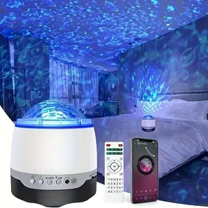 FlyLily Star LED Night Light Projector with Built-In Bluetooth Speaker Remote Control & Nature Sounds 360° Dynamic Galaxy & Ocean Wave Projection for Bedroom Christmas & Holiday Party Gifts