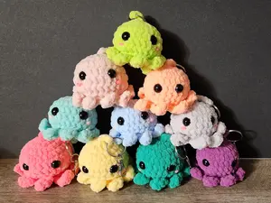 Crocheted Octopus Keychain