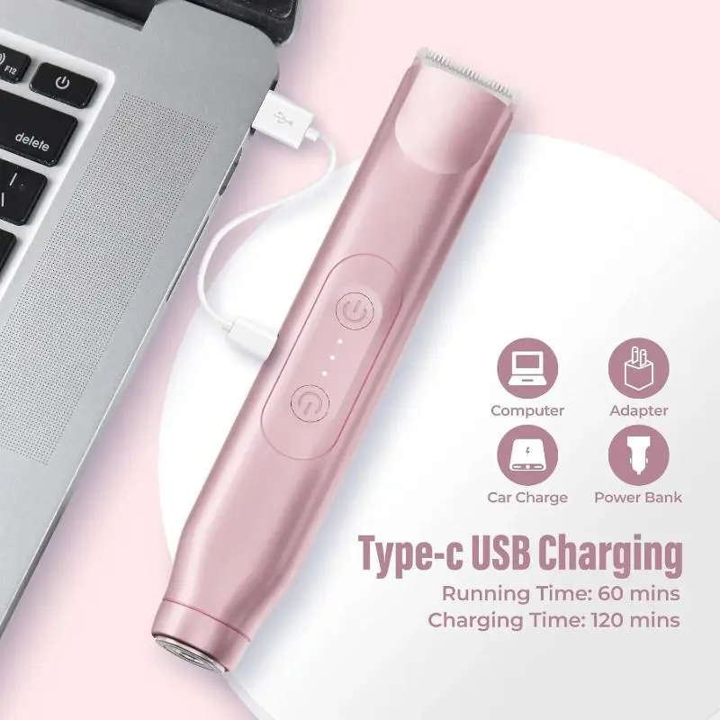 beard  trimmer Electric Shaver for Women Female Epilator Electric Hair Removal 2 in 1 Woman's Razor for Body Legs Face Mustache Bikini Trimmer