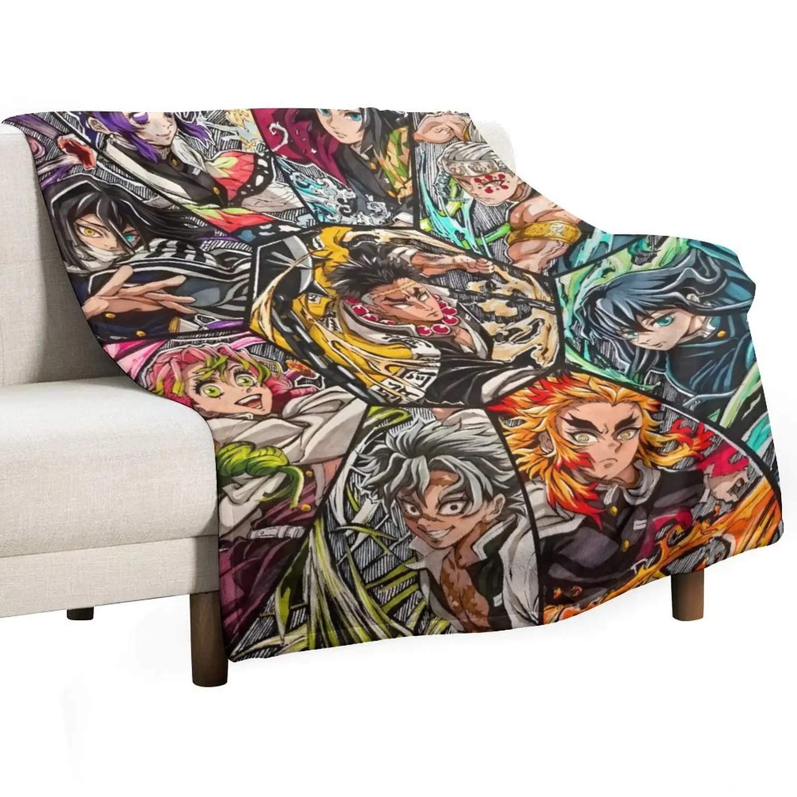 Ultra-Soft Anime Print Flannel Throw Blanket Home Sofa Bedroom Dorm Couch Office Car Travel Blankets  Gift for Men Women Boys Girls
