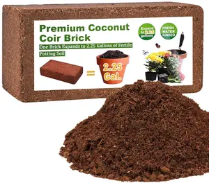 Organic Coco Coir 1 Pcs Compressed Coconut Coir Brick Coconut Fiber Husk Substrate Mulch Coconut Bark Core Growing Medium Peat Moss Soil High Nutrition for Plants Gardening Seed Starting Soil Mix