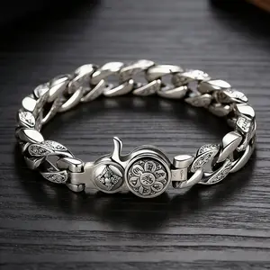 Sterling Silver Fashion Bracelet for Men and Women, Minimalist Everyday Jewelry Accessory, Elegant Gift Choice for Family, Friends, and Special Occasions